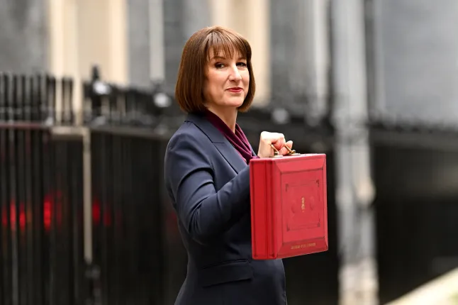 Chancellor Rachel Reeves with the Traditional Red Budget Box